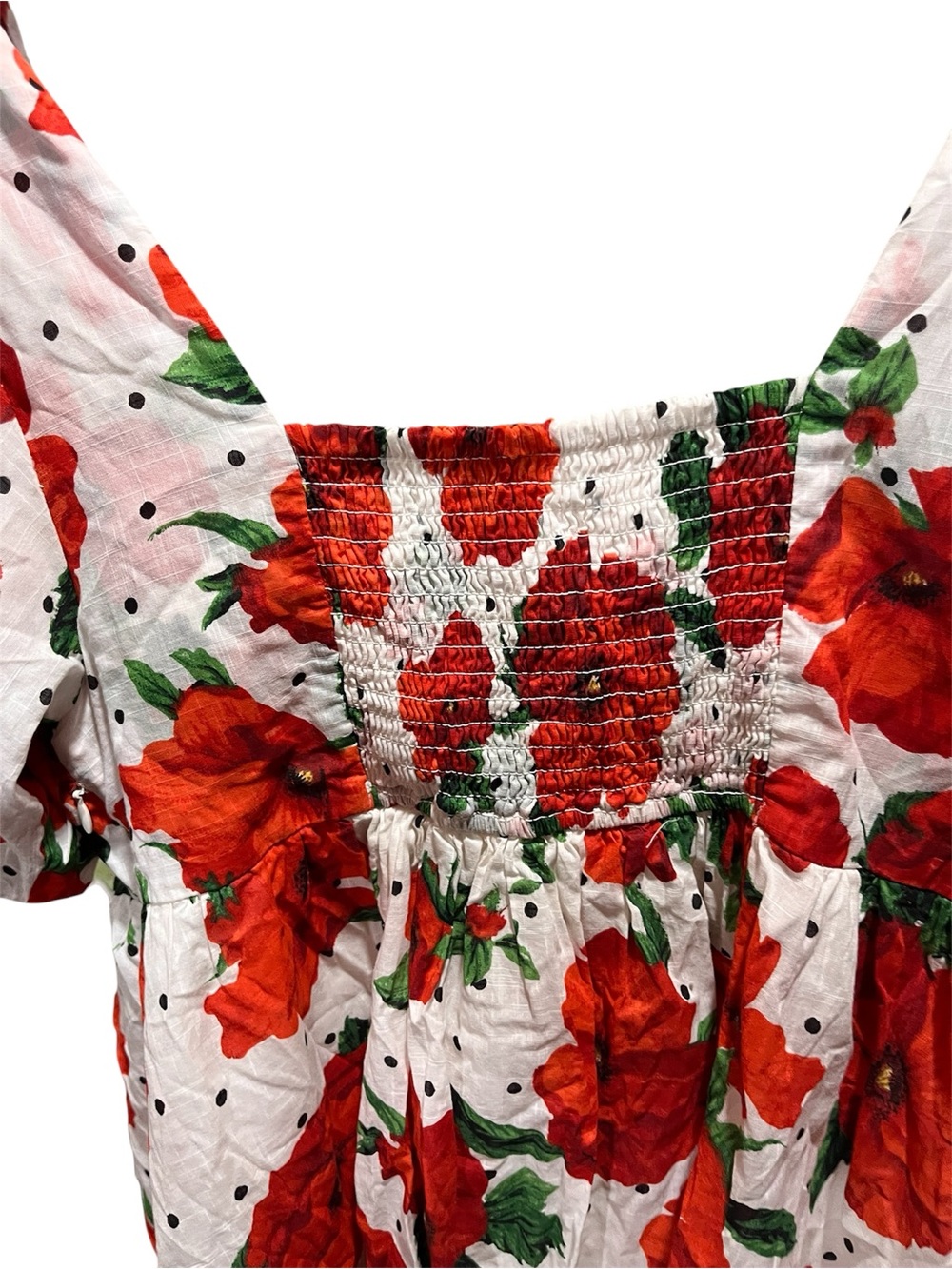 Maeve Anthropologie Square Neck Smocked Baby-Doll Floral Mini Dress Large - Picture 8 of 16